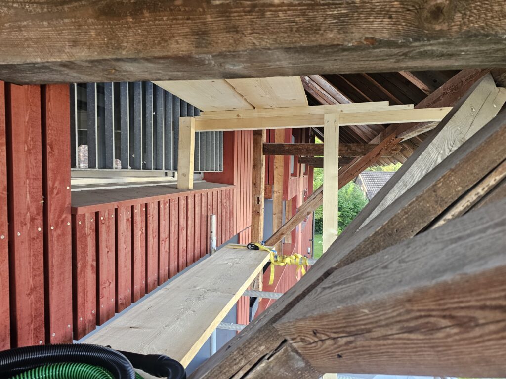 a wood planks on a building