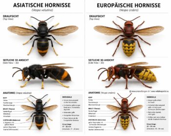 asiatische Hornissen Vergleich