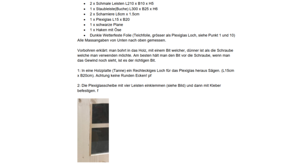 Anleitung Hornissenkasten bauen